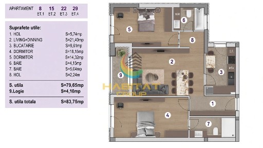 Vânzare Apartament 3 camere 84 mp - Berceni | Dealul Cucului