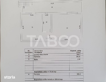 Apartament 2 camere decomandat 73 mp utili + terasa 28 mp nou 2025