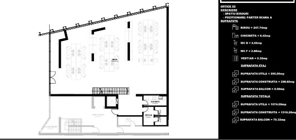 Spatiu de birouri premium 1074 mp - Centrul Istoric Brasov