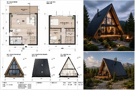 Casa A-FRAME, 3 camere, in Bucovina