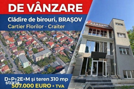 BRASOV, Cladire de birouri D+P+2E+M si teren 310 mp