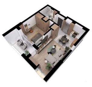 Apartament de 2 camere, 49mp, parcare, zona Bmw