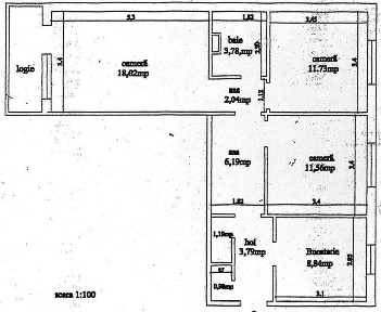 Vând/Închiriez Apartament 3 camere - Blvd. Alexandru cel Bun, 72 mp, etaj 8/9