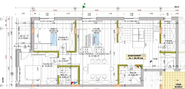 Apartament cu 3/4 camere/87mp/3 minute de statii autobuz.