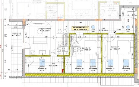 Apartament cu 3 camere/76mp/3 minute de statii autobuz.