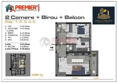 PROMOTIE Apartament 3 camere | 78,30 MP TOTAL | INCALZIRE IN