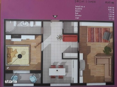 Apartament 2 camere in Cugir