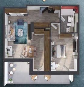 Apartament 2 camere, 58 mp, Ansamblu rezidential standard NZEBzona RI