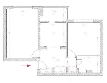 Apartament 2 camere, decomandat, Paltinis (ID:T538)