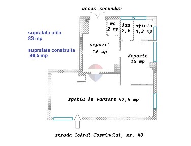 Spațiu comercial de închiriat Brașov Tractorul str. Codrul Cosminului