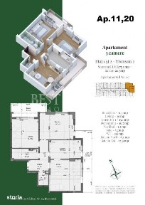 Apartament 3 camere - Confort modern, compartimentare eficienta/ Cre