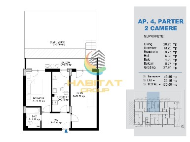 Pallady 2 camere 63 mp + curte 38 mp 15 min. metrou N.Teclu