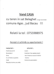 Casa de vanzare Agas judetul Bacau
