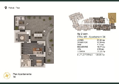 2 camere cu terasa enorma Titan-Pallady Parcare Gratuita