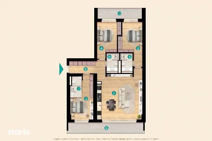 4A: Apartament luminos 4 camere, 3 băi, terasă de 19,4 mp în Pipera