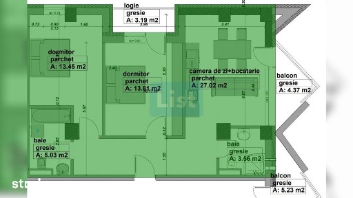 Apartament de vanzare in bloc nou, 3 camere, etaj 2, lift, comision 0%