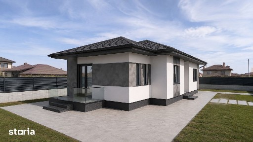 Casa individuala noua | 80 mp utili | Teren 380 mp | 3 camere | 2 bai