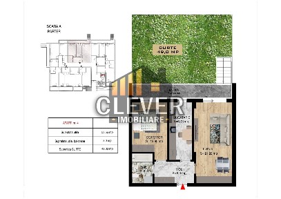 Finalizat 2 Camere | Curte 49 mp | 53,55 mp Utili | Pallady