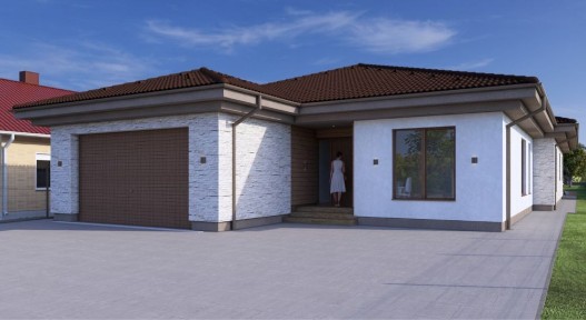 Casa mediteraniana pe 1 nivel 356 mp teren 1340 mp cu piscina drum privat exclusivist