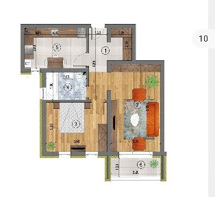 Apartament cu doua camere 55mp, Orizont Residence, Sanpetru