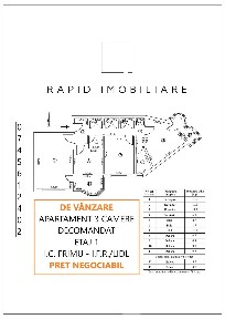 3 Camere-71.4 mp-Etaj 1 - Decomandat-An '86-'87-I.C. Frimu-I.F.R./LIDL