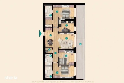 4B: Apartament 4 camere cu terasă de 31 mp, KronenPark