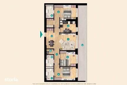 4B: Apartament 4 camere cu terasă de 31 mp, KronenPark