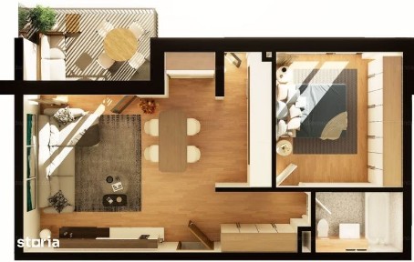 Apartament 2 CAM, SU 53.34MP 1 BALCON, zona INTRE LACURI