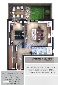 Apartament 2camere, 52,1mp | Zona Vivo | Floresti |