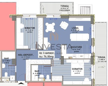 Apartament cu 3 camere in Iris - Ansamblu Exclusivist, imobil nZEB