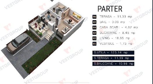 Vile mediteraneene cu curte proprie Str. Rezervelor Chiajna Vest Group