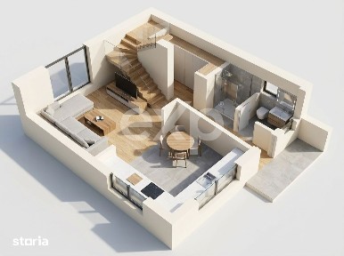 Apartament tip Duplex cu 4 camere si curte individuala de aproximativ