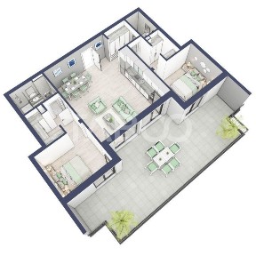 Apartament etaj retras 74mpu 3camere terasa 46mp bloc cu lift Turnisor