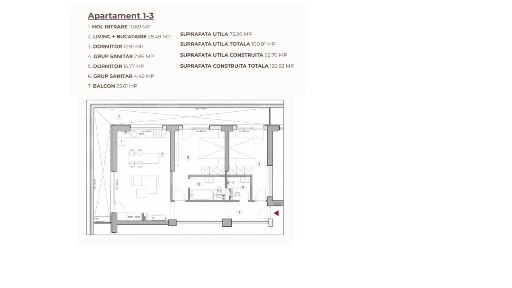 Apartament open space 3 camere 100.81 mp in ansamblu cu 0% Comision la