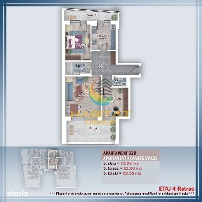 Pallady 3 camere decom.71 mp + terasa 22 mp mutare rapida