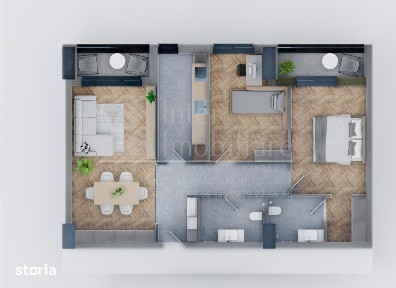 Apartament 3 camere Tatarasi, 84 metri, etaj 3 Cod:157697