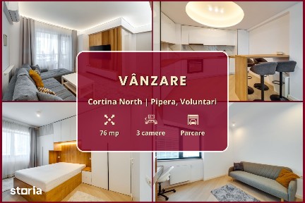 Cortina North || 3 camere || Birou || Investiție || Comision 0%
