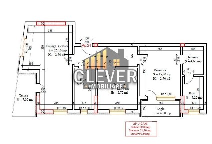 3 Camere | 92.6 mp | 2 balcoane | Comision 0% | Pallady