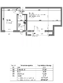 Apartament 2 camere - 47,54 mp si logie de 3,21 mp - Selimbar