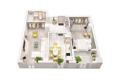 Apartament 2 camere Nicolina, 62 metri, etaj 3 Cod:149913