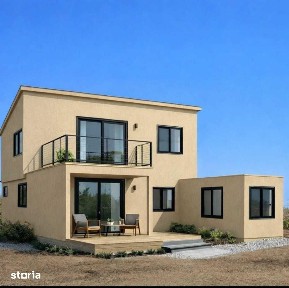 Casă modernă P+1 din containere - teren 575 mp - la 14km de Arad