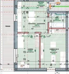 Apartament 2 camere, 56.96 mp + balcon 17 mp, zona Tudor