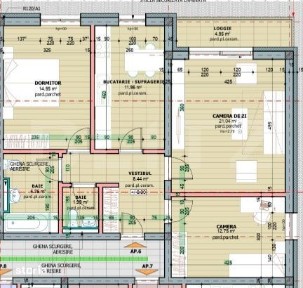 Apartament cu 3 camere, 76.89 mp, zona Tudor