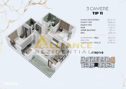 Apartament 3 camere 2 bai - Biruintei || 15 minute Metrou Berceni
