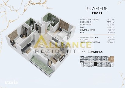 Apartament 3 camere 2 bai - Biruintei || 15 minute Metrou Berceni