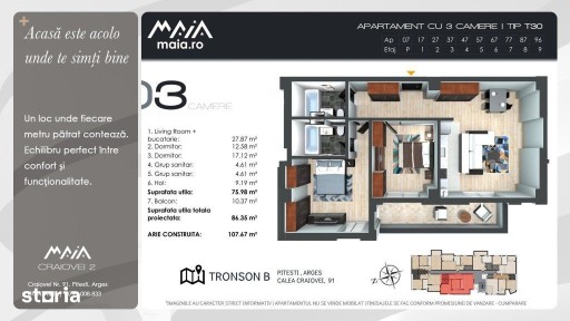Apartament 3 Camere Premium | Calea Craiovei | Ultracentral