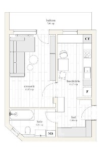 Apartament 1 camera NOU Borhanci zona TCI