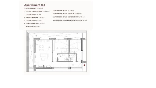 Apartament open space 3 camere 104.12 mp in ansamblu cu 0% Comision la