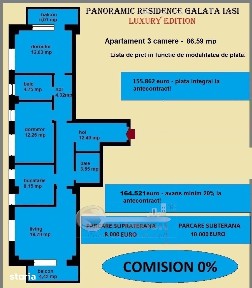 Apartament 3 camere de vanzare in Iasi, Galata, 86,59 mp, bloc nou