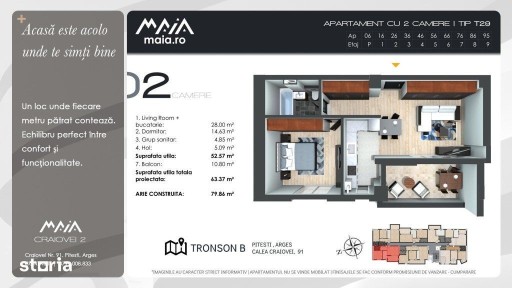 2 Camere Finisaje Premium | Incalzire in pardoseala | Pitesti